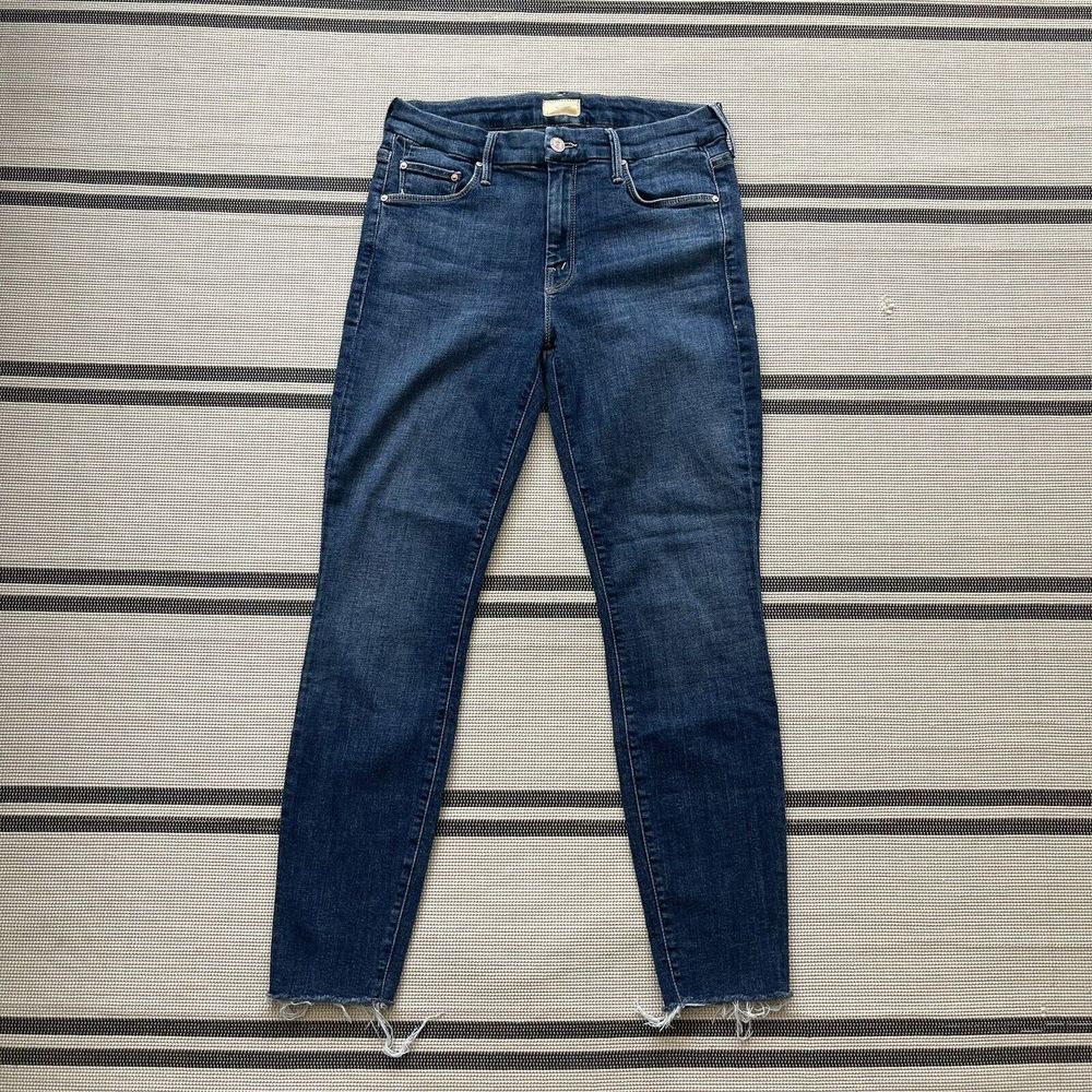 Mother EUC Looker Ankle Fray Jeans Size 29 Women’s Dark Stretch Pants